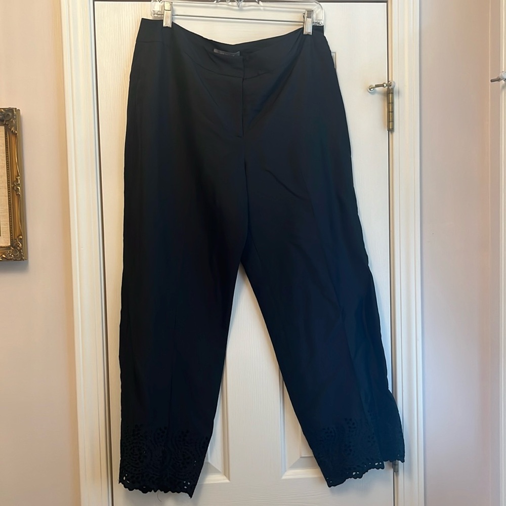 Ann Taylor Silk pants with lace like bottoms